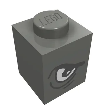 Brick 1 x 1 with Angry Eye Left / Sad Eye Right Print