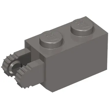 Hinge Brick 1 x 2 Locking with 2 Fingers Vertical End, 7 teeth