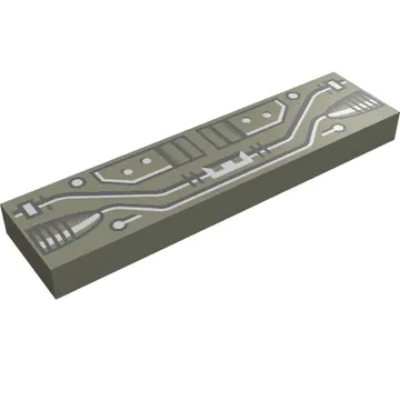 Tile 1 x 4 with Black and Copper Circuits Print