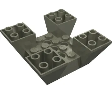 Brick Sloped Inverted 65° 6 x 6 x 2 Quad with Cutouts