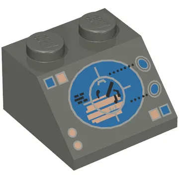 Brick Sloped 45° 2 x 2 with Blue/Copper Radar Display Print