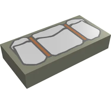 Tile 1 x 2 with Light Gray Bedroll Print