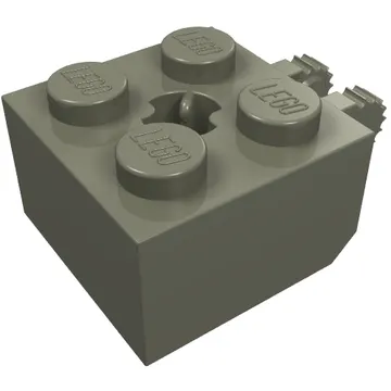 Hinge Brick 2 x 2 Locking with 2 Fingers Vertical and Axle Hole, 9 Teeth