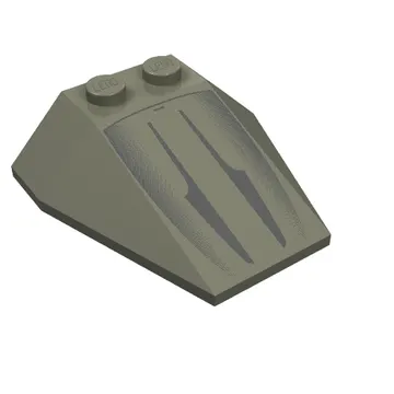 Brick Wedged, Sloped 4 x 4 Triple, No Stud Notches with Droid Fighter Print