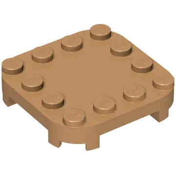 Plate Round Corners 4 x 4 x 2/3 Circle with Reduced Knobs