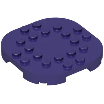 Plate Round Corners 6 x 6 x 2/3 Circle with Reduced Knobs