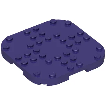 Plate Round Corners 8 x 8 x 2/3 Circle with Reduced Knobs