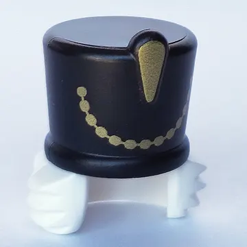 Hair and Hat, High Shako with White Hair and Gold Chain print