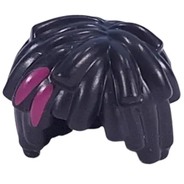 Hair Short Long Curls / Mop Top with Magenta Splotch print