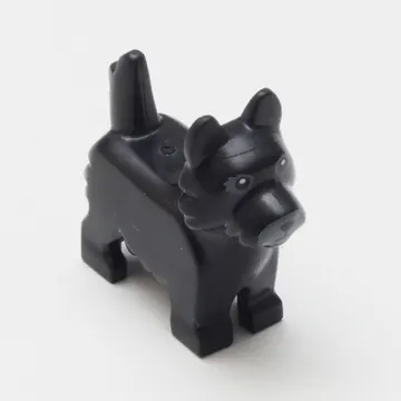 Animal, Dog, Terrier with Black Eyes and Nose on Gray Background