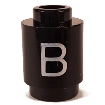 Brick Round 1 x 1 Open Stud with Letter 'B' Print
