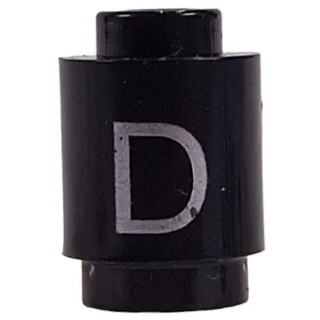 Brick Round 1 x 1 Open Stud with Letter 'D' Print