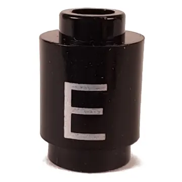 Brick Round 1 x 1 Open Stud with Letter 'E' Print