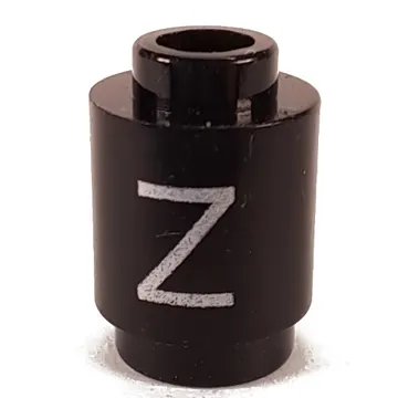 Brick Round 1 x 1 Open Stud with Letter 'Z' Print