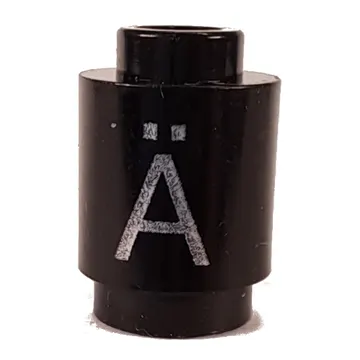 Brick Round 1 x 1 Open Stud with Letter 'Ä' Print