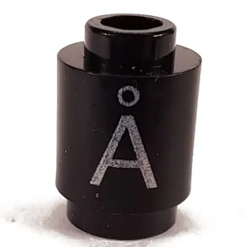 Brick Round 1 x 1 Open Stud with Letter 'Å' Print
