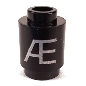 Brick Round 1 x 1 Open Stud with Letter 'Æ' Print