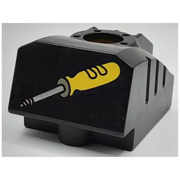 Duplo Toolo MyBot Engine Program Brick with Yellow Screwdriver Print