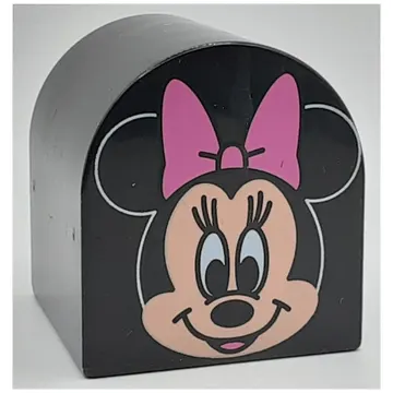 Duplo Brick 2 x 2 x 2 Curved Top with Minnie Mouse Print