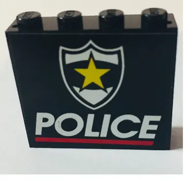 Panel 1 x 4 x 3 with Police Red Line and Yellow Star Badge Print
