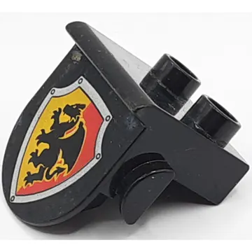 Duplo Plate 1 x 2 with Overhang, with Dragon on Red and Yellow Shield Print