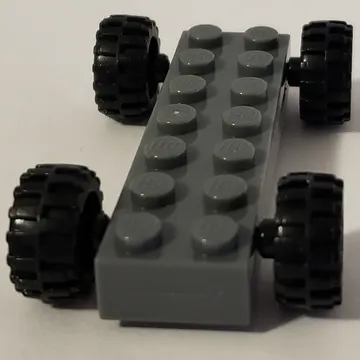 Vehicle Base Fast Food Racer 2 x 7 x 2/3 with Black Wheels