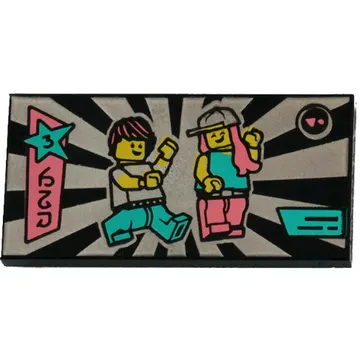 Tile 2 x 4 with Dancing Figure print (VIDIYO)
