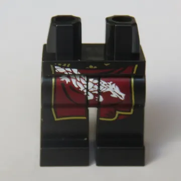 Hips and Black Legs with Dark Red Apron, White Dragon