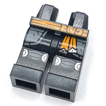 Hips and Black Legs with Orange Belt, Light Bluish Grey Robe and Knee Pads print