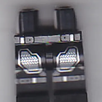 Hips and Black Legs with Dark Bluish Gray Belt and Knee Strap, and Armor Plates Print