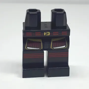 Hips and Black Legs with Red Belt, Gold Buckle, Red Knee Pads