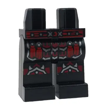 Hips and Black Legs with Red Studded Belt, Tassels and Armor