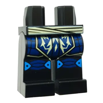 Hips and Black Legs with Bright Light Yellow Sash, Dark Blue Robe, Knee Wraps print