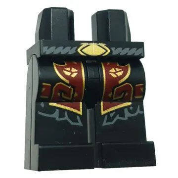 Hips and Black Legs with Dark Red/Gold Robe Ends, Dark Bluish Grey Belt, Gold Buckle print
