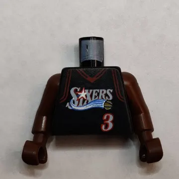 Torso Basketball Jersey, Philadelphia 76ers '3' Print, Long One Piece Arms Brown (NBA)