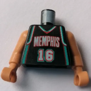 Torso Basketball Jersey, Memphis Grizzlies '16' Print, Long One Piece Arms Nougat (NBA)