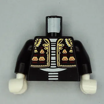 Torso Jacket, Mariachi Band, White Skeleton print, Black Arms, White Hands