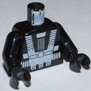 Torso Space Suit, Blacktron I Print (2018 Version), Black Arms and Hands