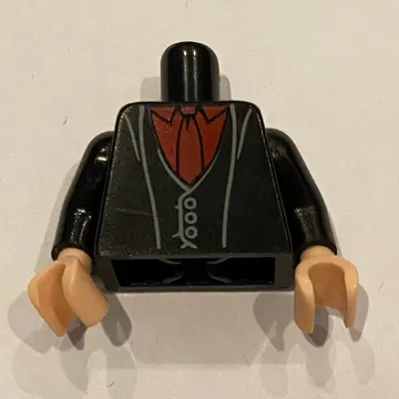 Torso Jacket, Dark Red Shirt, Tie Print, Black Arms, Light Nougat Hands