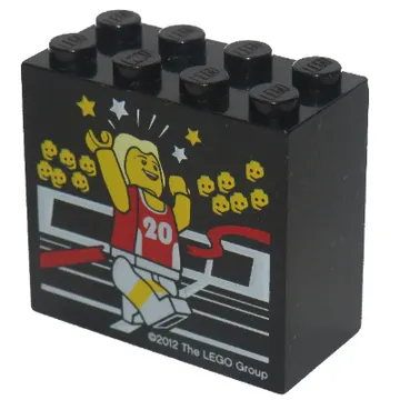 Brick 2 x 4 x 3 with 'LEGOLAND Windsor Resort' / Olympic Athlete #20 Print