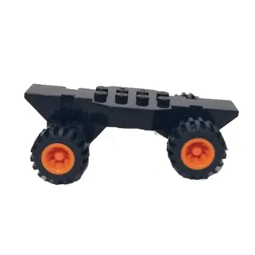 Vehicle Base Fast Food Racer 4 x 10 Lifted with Orange Wheels and Black Tires