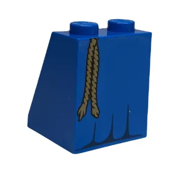 Brick Sloped 65° 2 x 2 x 2 with Bottom Tube with Dress with Black Hem Folds, Tan Rope Belt Print