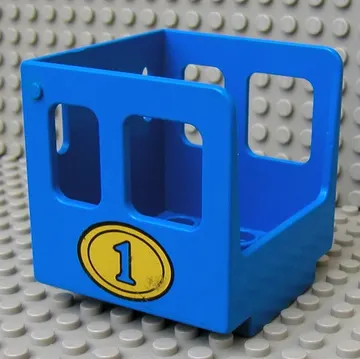 Duplo Train Steam Engine Cabin with Yellow Oval and '1' Print