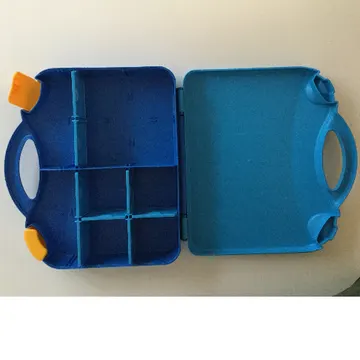 Storage Case, with Rounded Corners, Dark Azure Lid, Yellow Latches