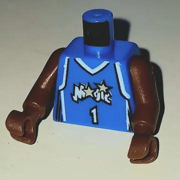 Torso Basketball Jersey, Orlando Magic '1' Print, Long One Piece Arms Brown (NBA)