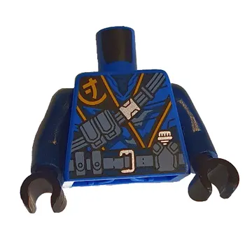Torso Robe, Gold Trim, Sand Blue Utility Belt Print (Jay), Dark Blue Arms, Black Hands