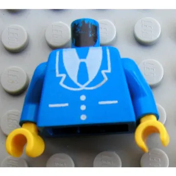 Torso Jacket and Tie Print, Blue Arms, Yellow Hands