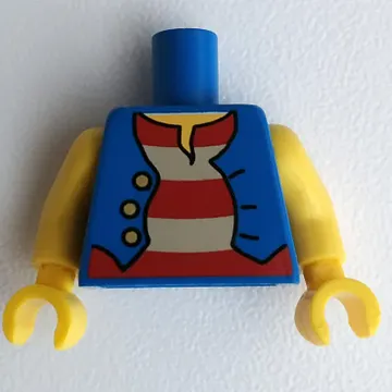 Torso Vest, Red and White Striped Undershirt Print, Yellow Arms and Hands