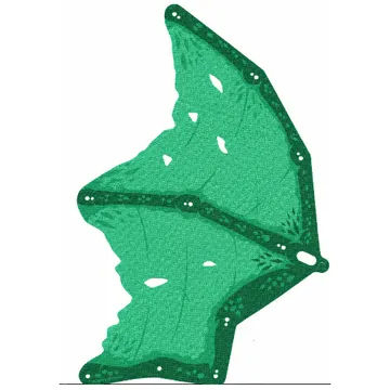 Wing, Large, Right with Dark Green print