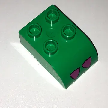 Duplo Brick 2 x 3 with Curved Top and Alligator Foot Print